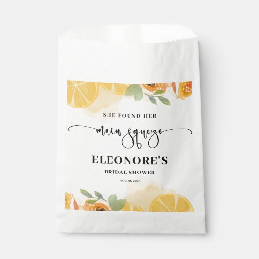 彼女は彼女のメイン絞りブライダルシャワーを見つけた フェイバーバッグ (正面)