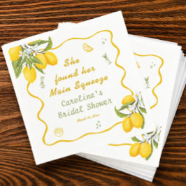 彼女は彼女のメイン絞りブライダルシャワーレモンを見つけた スタンダードカクテルナプキン