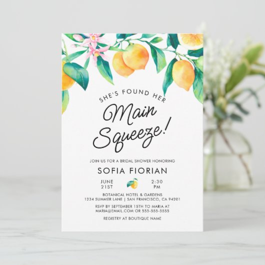 彼女は彼女のメイン絞りブライダルシャワー招待状を見つけた 招待状 (スタンド正面)