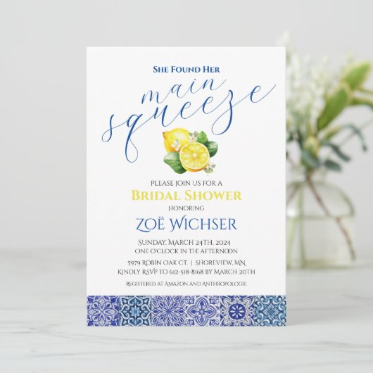 彼女は彼女のメイン絞りブライダルシャワー招待状を見つけた 招待状 (スタンド正面)