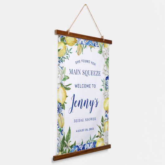 彼女は彼女のメイン絞りブライダルシャワー歓迎を見つけた 吊り下げ型タペストリー (傾斜あり)