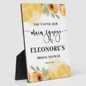 彼女は彼女のメイン絞りブライダルシャワー歓迎 フォトプラーク (側面)