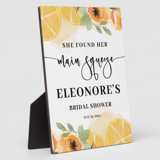 彼女は彼女のメイン絞りブライダルシャワー歓迎 フォトプラーク (側面)