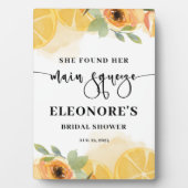 彼女は彼女のメイン絞りブライダルシャワー歓迎 フォトプラーク (正面)