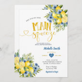 彼女は彼女のメイン絞りレモナードブライダルシャワーを見つけた 招待状 (正面/裏面)