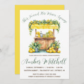 彼女は彼女のメイン絞りレモネードブライダルシャワーを見つけた 招待状 (正面/裏面)