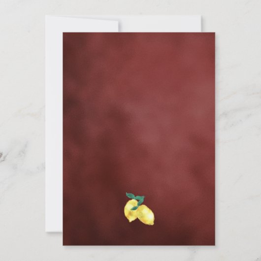 彼女は彼女のメイン絞りレモンの夏イタリアのインビを見つけた 招待状 (裏面)