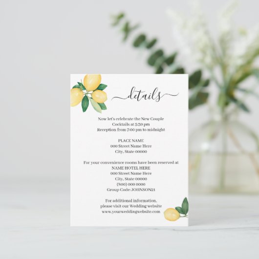 彼女は彼女のメイン絞りレモンの挿入カードを見つけた 招待状 (スタンド正面)