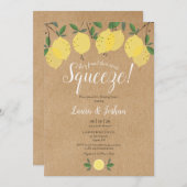 彼女は彼女のメイン絞りレモンウェディングシャワーを見つけた 招待状 (正面/裏面)