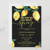 彼女は彼女のメイン絞りレモングリッター金ゴールドを見つけた 招待状 (正面)
