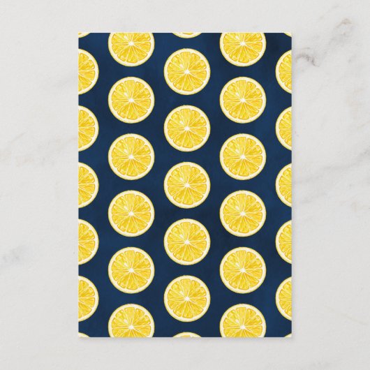 彼女は彼女のメイン絞りレモンブライダルシャワーを見つけた エンクロージャーカード (裏面)