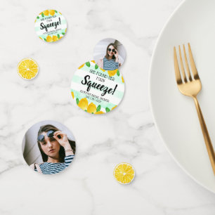 彼女は彼女のメイン絞りレモンブライダルシャワーを見つけた コンフェッティ