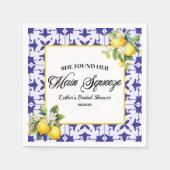 彼女は彼女のメイン絞りレモンブライダルシャワーを見つけた スタンダードカクテルナプキン (正面)