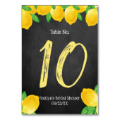 彼女は彼女のメイン絞りレモンブライダルシャワーを見つけた テーブルナンバー (裏面)