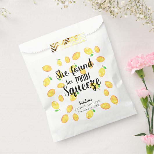 彼女は彼女のメイン絞りレモンブライダルシャワーを見つけた フェイバーバッグ (封をした状態)