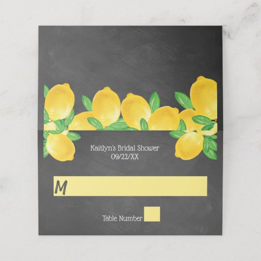 彼女は彼女のメイン絞りレモンブライダルシャワーを見つけた プレイスカード (外部開封)