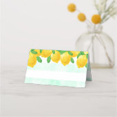 彼女は彼女のメイン絞りレモンブライダルシャワーを見つけた プレイスカード (裏面)