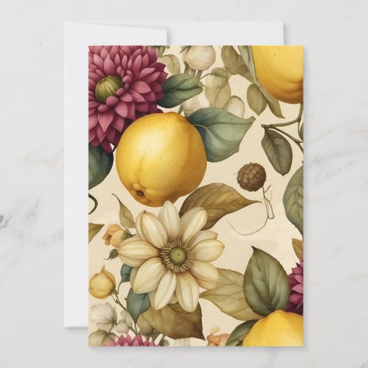 彼女は彼女のメイン絞りレモンブライダルシャワーを見つけた 招待状 (裏面)