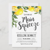 彼女は彼女のメイン絞りレモンブライダルシャワーを見つけた 招待状 (正面)