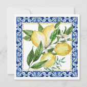 彼女は彼女のメイン絞りレモンブライダルシャワーを見つけた 招待状 (裏面)