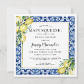 彼女は彼女のメイン絞りレモンブライダルシャワーを見つけた 招待状 (正面)