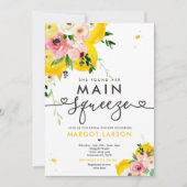 彼女は彼女のメイン絞りレモンブライダルシャワーを見つけた 招待状 (正面)