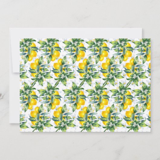 彼女は彼女のメイン絞りレモンブライダルシャワーを見つけた 招待状 (裏面)