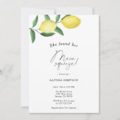 彼女は彼女のメイン絞りレモンブライダルシャワーを見つけた 招待状 (正面)