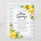 彼女は彼女のメイン絞りレモンブライダルシャワーを見つけた 招待状 (正面)