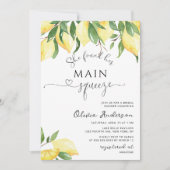 彼女は彼女のメイン絞りレモンブライダルシャワーを見つけた 招待状 (正面)