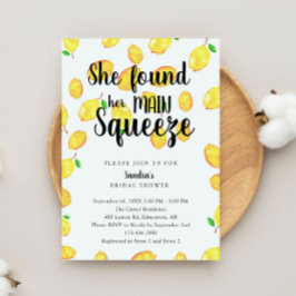 彼女は彼女のメイン絞りレモンブライダルシャワーを見つけた 招待状
