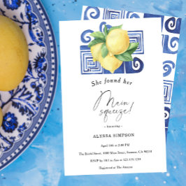 彼女は彼女のメイン絞りレモンブライダルシャワーを見つけた 招待状
