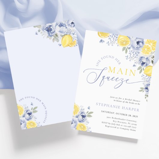 彼女は彼女のメイン絞りレモンブライダルシャワーを見つけた 招待状