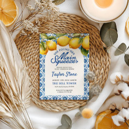 彼女は彼女のメイン絞りレモンブライダルシャワーを見つけた 招待状