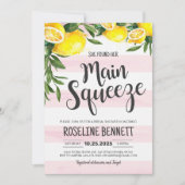 彼女は彼女のメイン絞りレモンブライダルシャワーを見つけた 招待状 (正面)