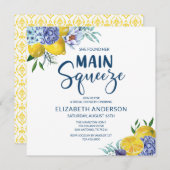 彼女は彼女のメイン絞りレモンブライダルシャワーを見つけた 招待状 (正面/裏面)