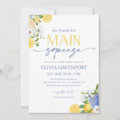 彼女は彼女のメイン絞りレモンブライダルシャワーを見つけた 招待状 (正面)