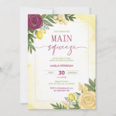 彼女は彼女のメイン絞りレモンブライダルシャワーを見つけた 招待状 (正面)