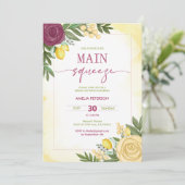 彼女は彼女のメイン絞りレモンブライダルシャワーを見つけた 招待状 (スタンド正面)