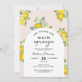 彼女は彼女のメイン絞りレモンブライダルシャワーを見つけた 招待状 (正面)