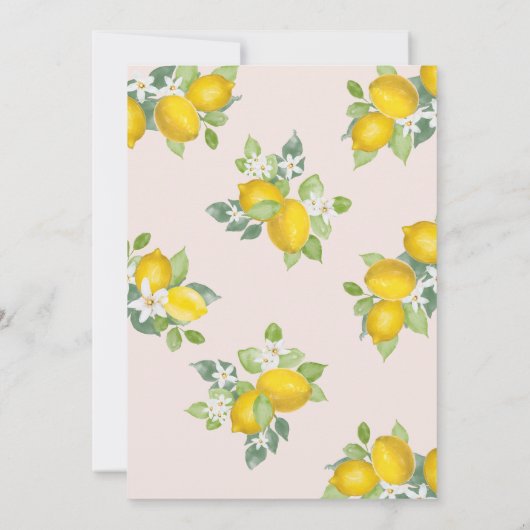 彼女は彼女のメイン絞りレモンブライダルシャワーを見つけた 招待状 (裏面)