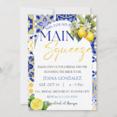 彼女は彼女のメイン絞りレモンブライダルシャワーを見つけた 招待状 (正面)