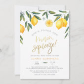 彼女は彼女のメイン絞りレモンブライダルシャワーを見つけた 招待状 (正面)