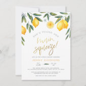 彼女は彼女のメイン絞りレモンブライダルシャワーを見つけた 招待状 (正面)