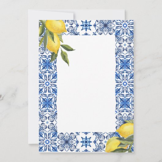 彼女は彼女のメイン絞りレモンブライダルシャワーを見つけた 招待状 (裏面)