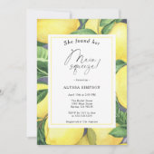 彼女は彼女のメイン絞りレモンブライダルシャワーを見つけた 招待状 (正面)