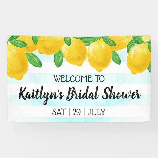 彼女は彼女のメイン絞りレモンブライダルシャワーを見つけた 横断幕 (横)