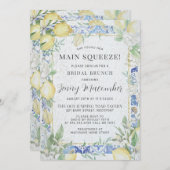 彼女は彼女のメイン絞りレモンブライダルブランチを見つけた 招待状 (正面/裏面)