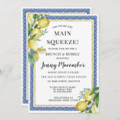 彼女は彼女のメイン絞りレモンブランチ&バブリーを見つけた 招待状 (正面/裏面)