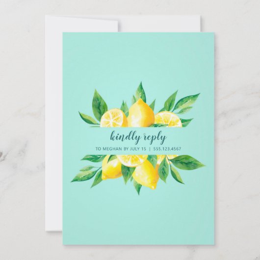 彼女は彼女のメイン絞りレモン婚約パーティを見つけた 招待状 (裏面)